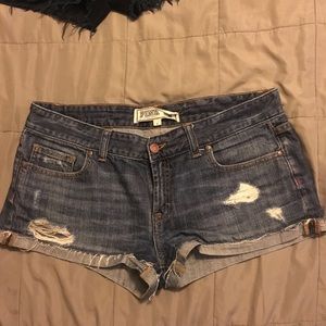 Pink jean shorts